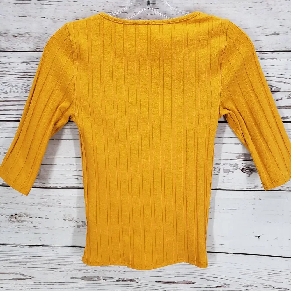 Free People Women's Central Park Gold Yellow Top Cardigan Size XS
